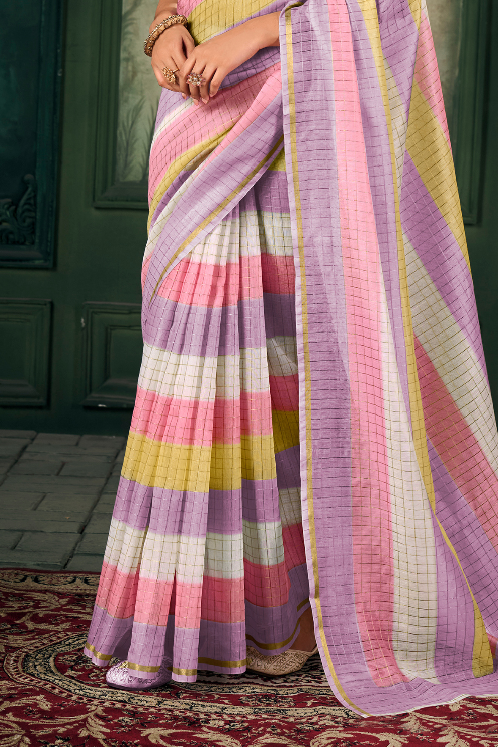 Soft Chanderi Linen Fabric with Artistic Digital Print - LaVante Fashion