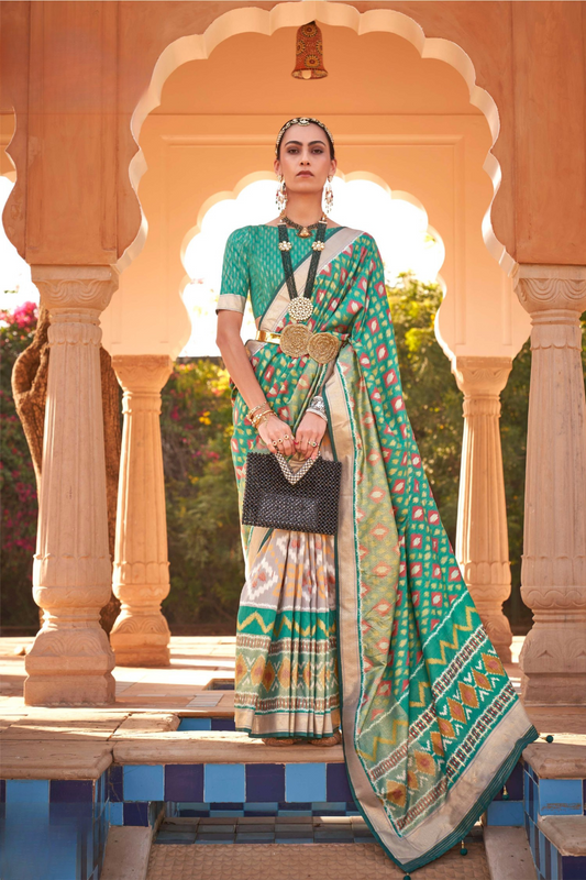 Elegant Soft Kachhi Silk Saree with Designer Finish