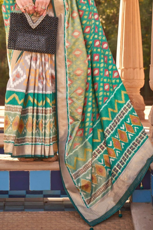 Elegant Soft Kachhi Silk Saree with Designer Finish