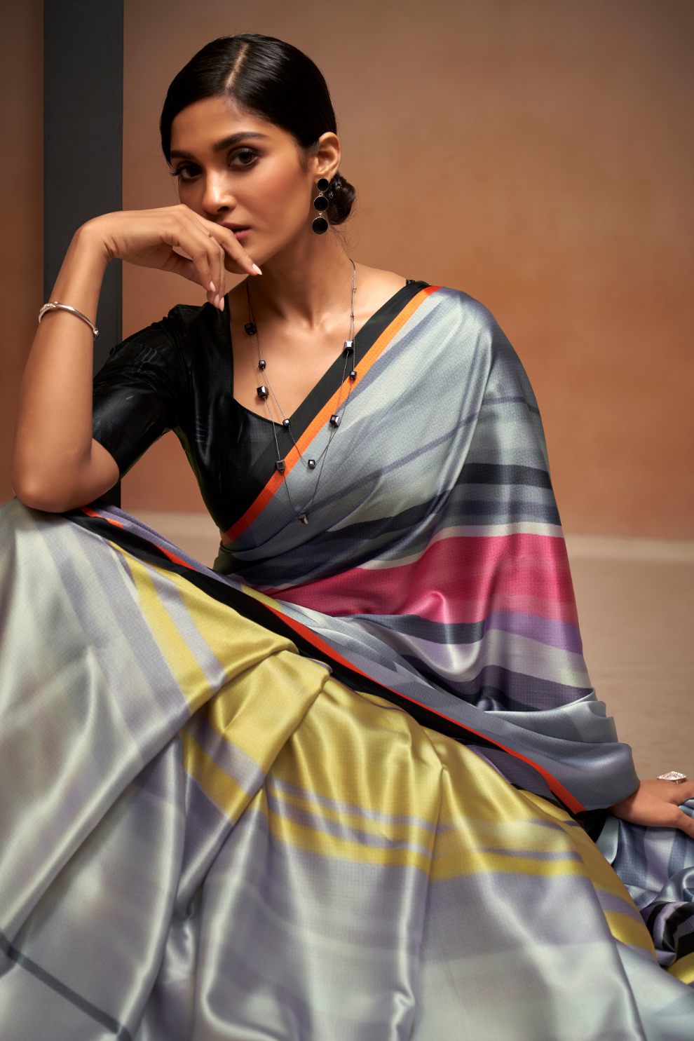 Soft Satin Fabric with Elegant Digital Print - LaVante Fashion