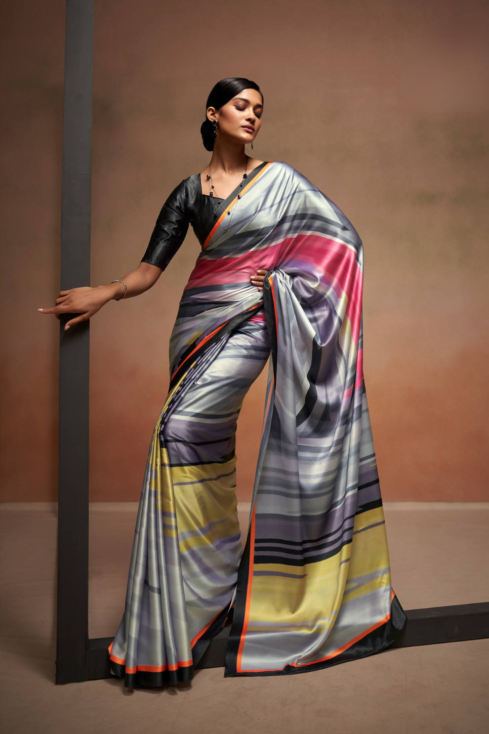 Soft Satin Fabric with Elegant Digital Print - LaVante Fashion