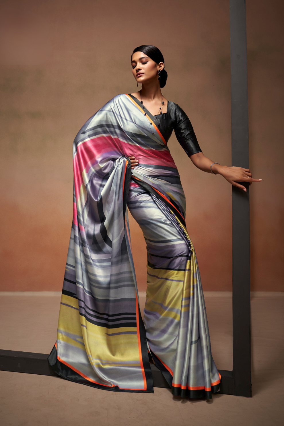 Soft Satin Fabric with Elegant Digital Print - LaVante Fashion