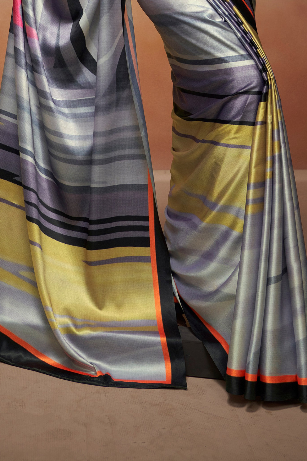 Soft Satin Fabric with Elegant Digital Print - LaVante Fashion