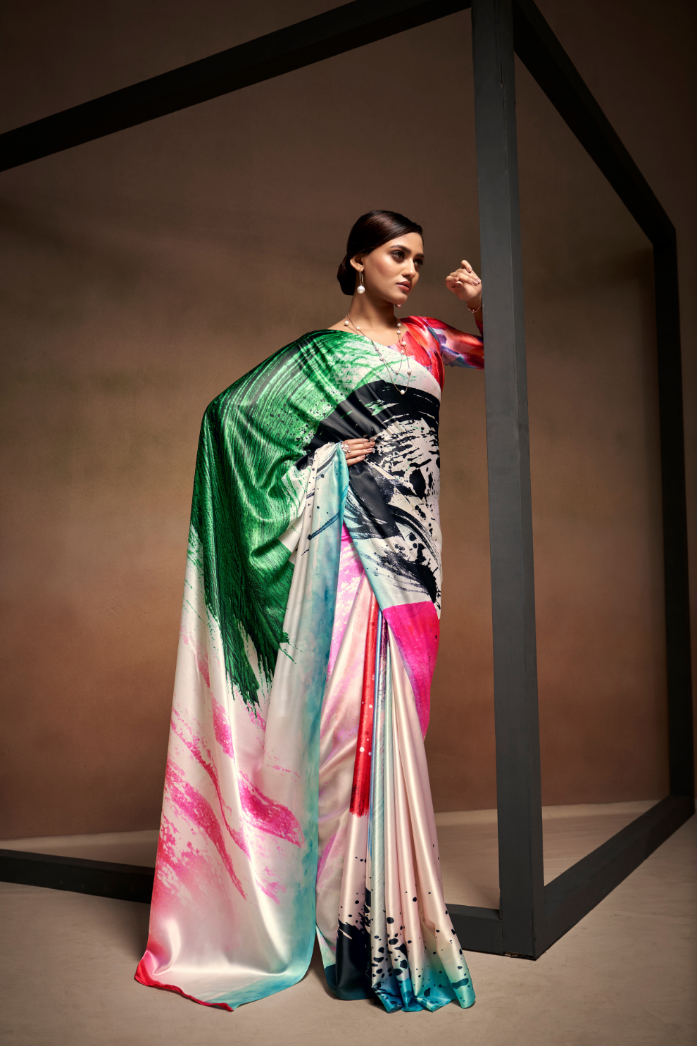 Soft Satin Fabric with Elegant Digital Print - LaVante Fashion