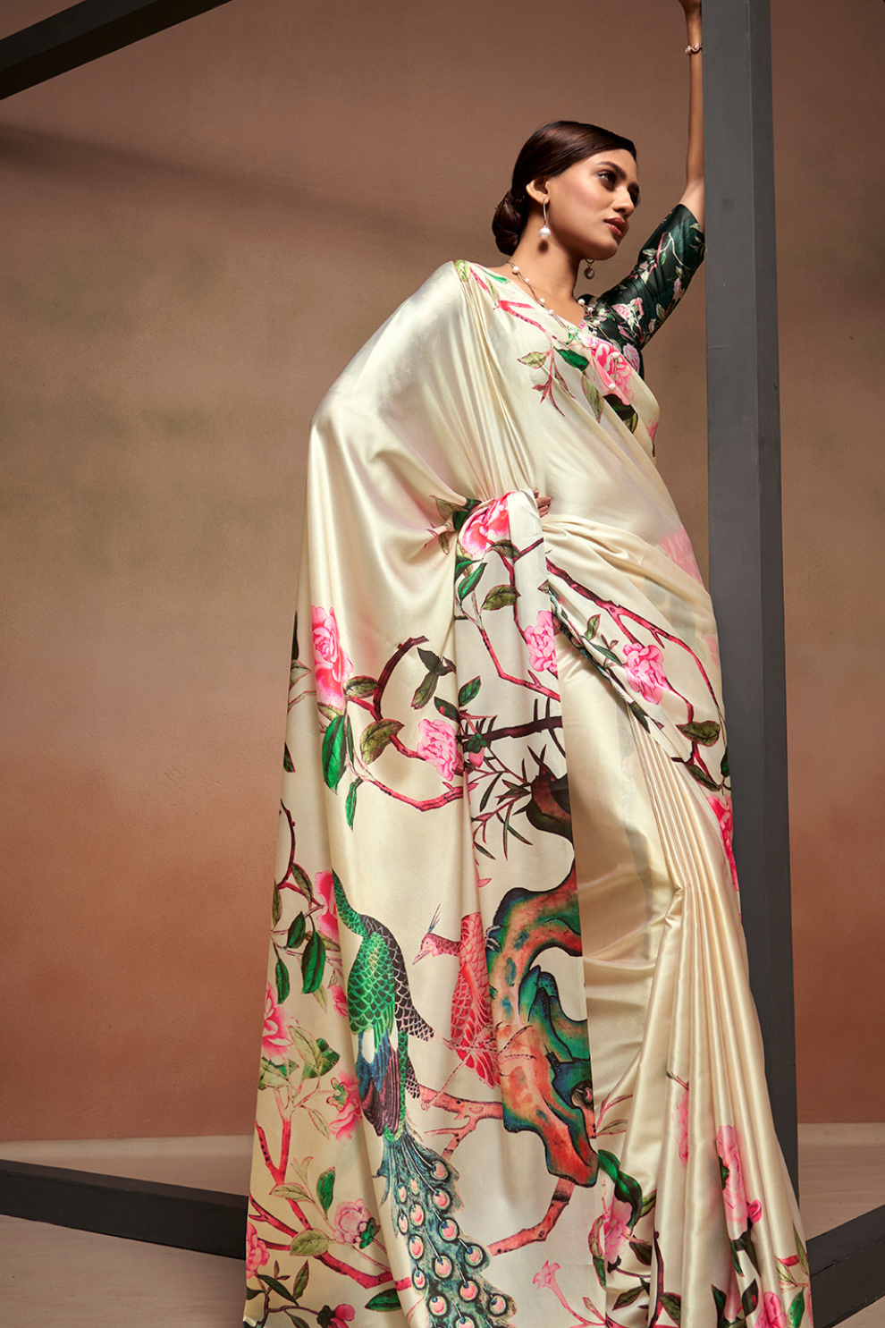 Soft Satin Fabric with Elegant Digital Print - LaVante Fashion