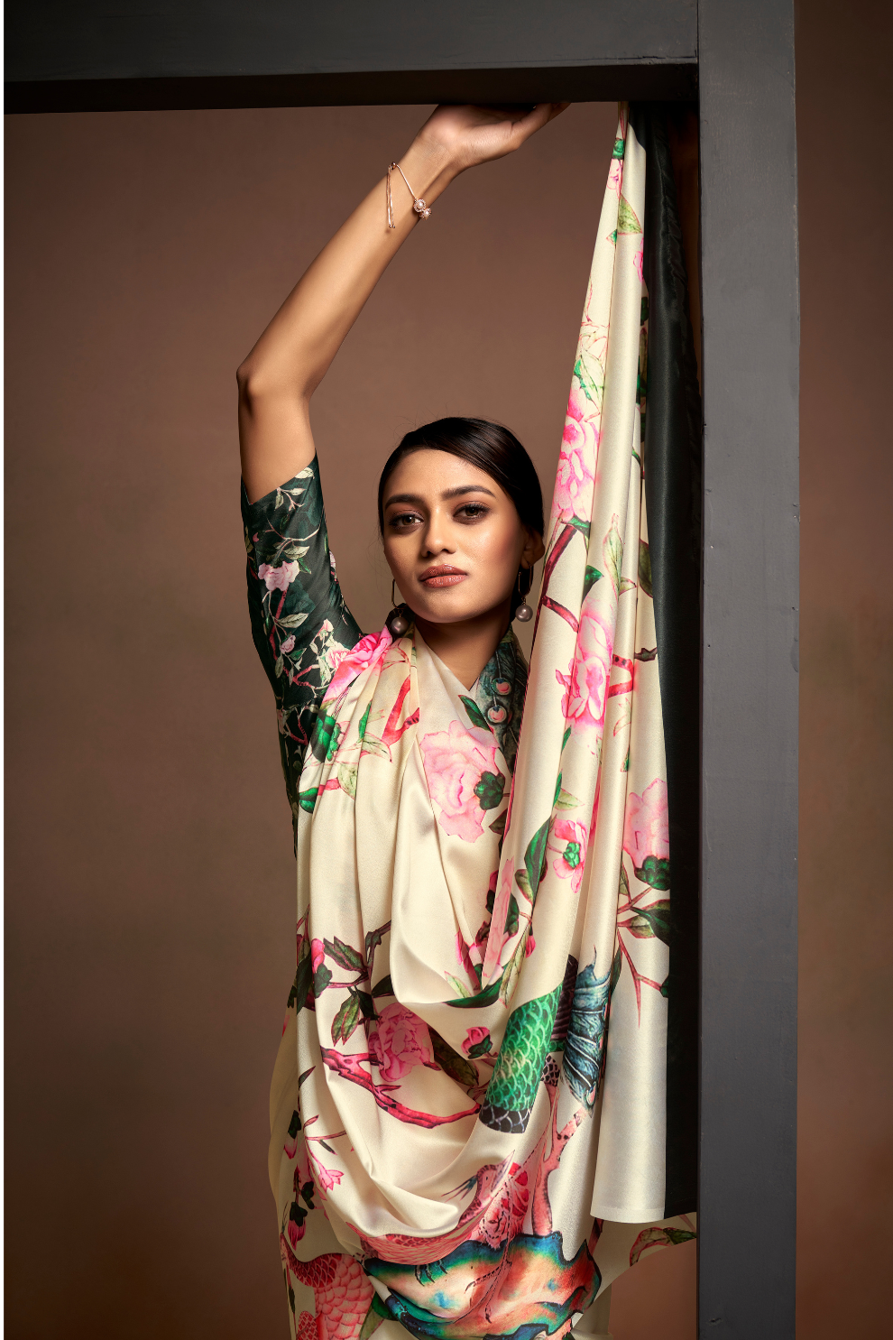 Soft Satin Fabric with Elegant Digital Print - LaVante Fashion
