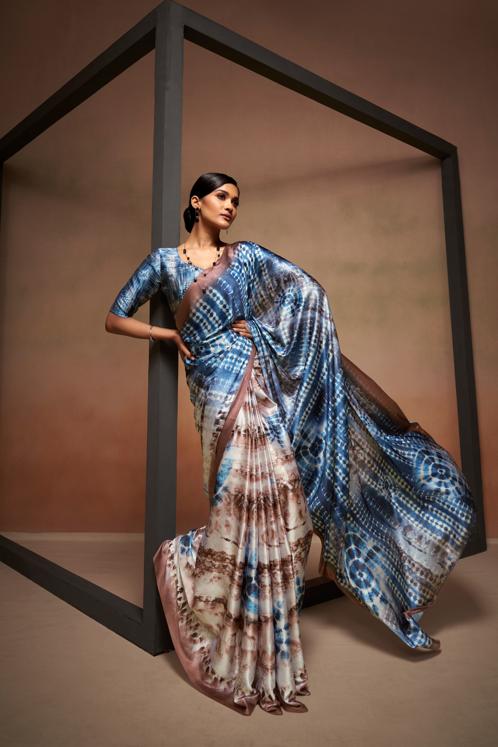 Soft Satin Fabric with Elegant Digital Print - LaVante Fashion