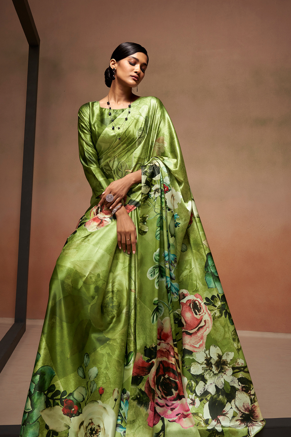 Soft Satin Fabric with Elegant Digital Print - LaVante Fashion