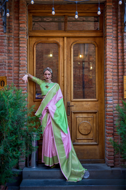 Banarasi Soft Silk Saree with Traditional Zari Weaving