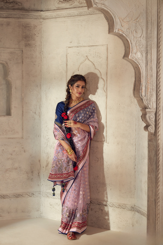 Elegance in Every Thread Designer Soft Brasso Organza With Beautiful Printed Saree