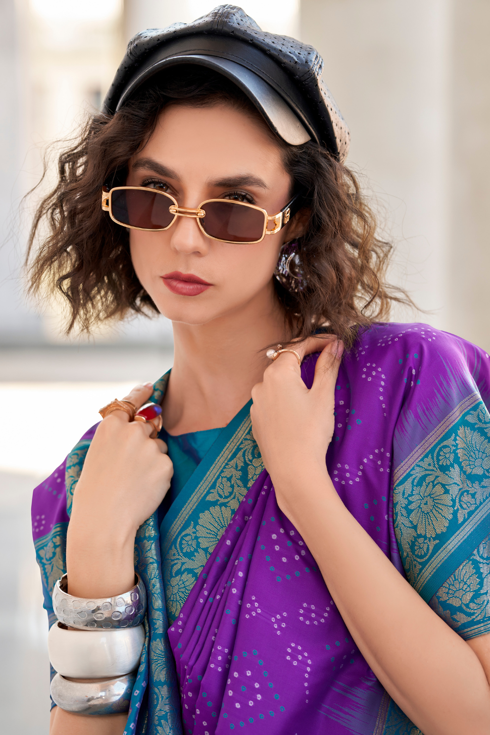 Soft Silk Saree with Ikkat Bandhani Fusion Design - LaVante Fashion