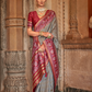 Vibrant Digital Printed Art Silk Saree with Contemporary Design