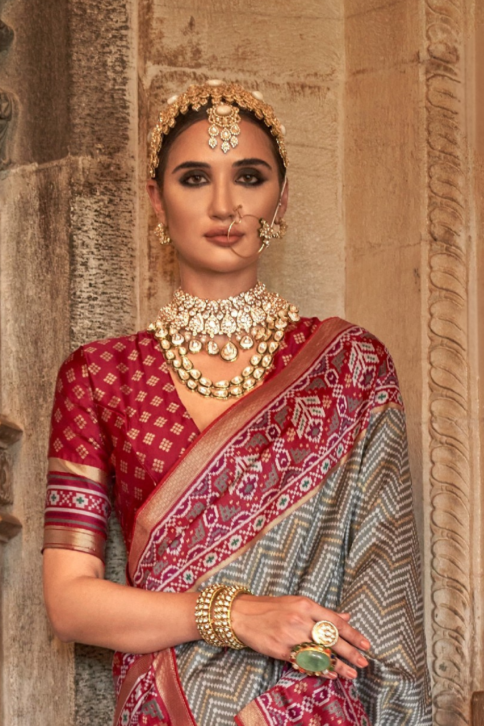 Vibrant Digital Printed Art Silk Saree with Contemporary Design