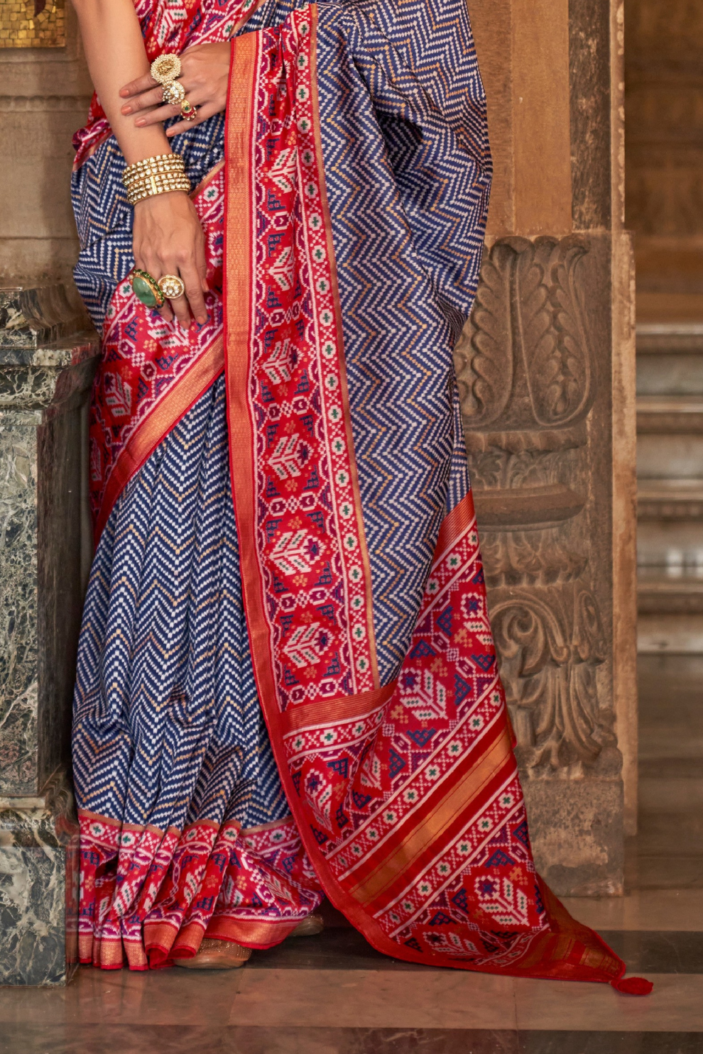 Vibrant Digital Printed Art Silk Saree with Contemporary Design