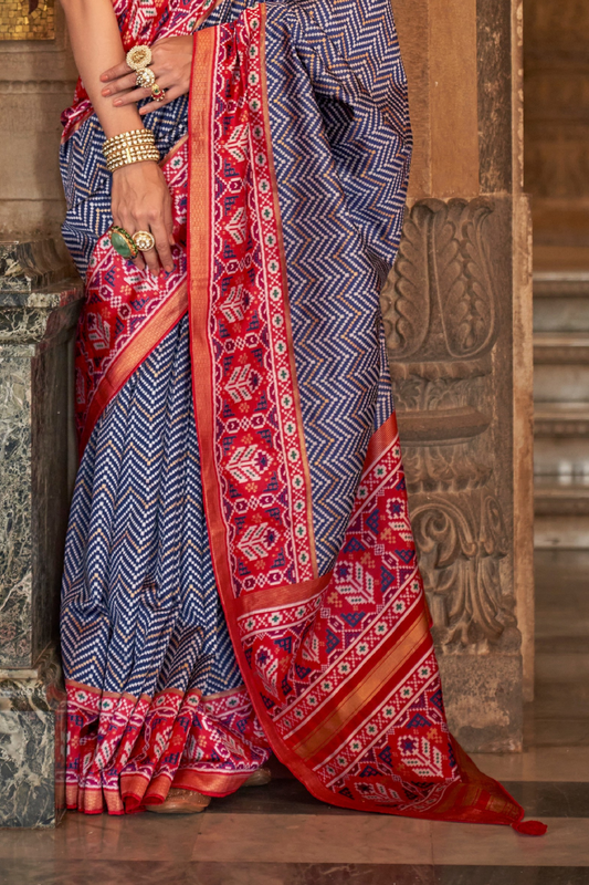 Vibrant Digital Printed Art Silk Saree with Contemporary Design