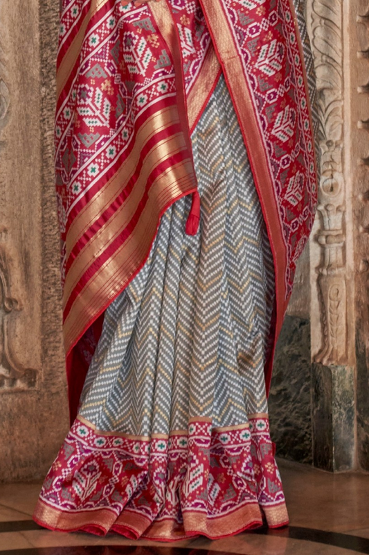 Vibrant Digital Printed Art Silk Saree with Contemporary Design