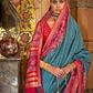 Vibrant Digital Printed Art Silk Saree with Contemporary Design