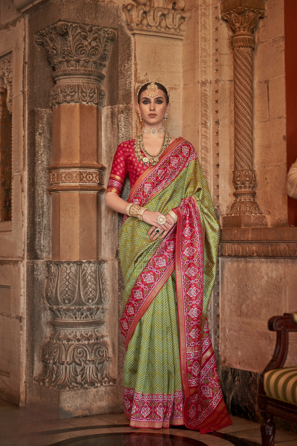 Vibrant Digital Printed Art Silk Saree with Contemporary Design