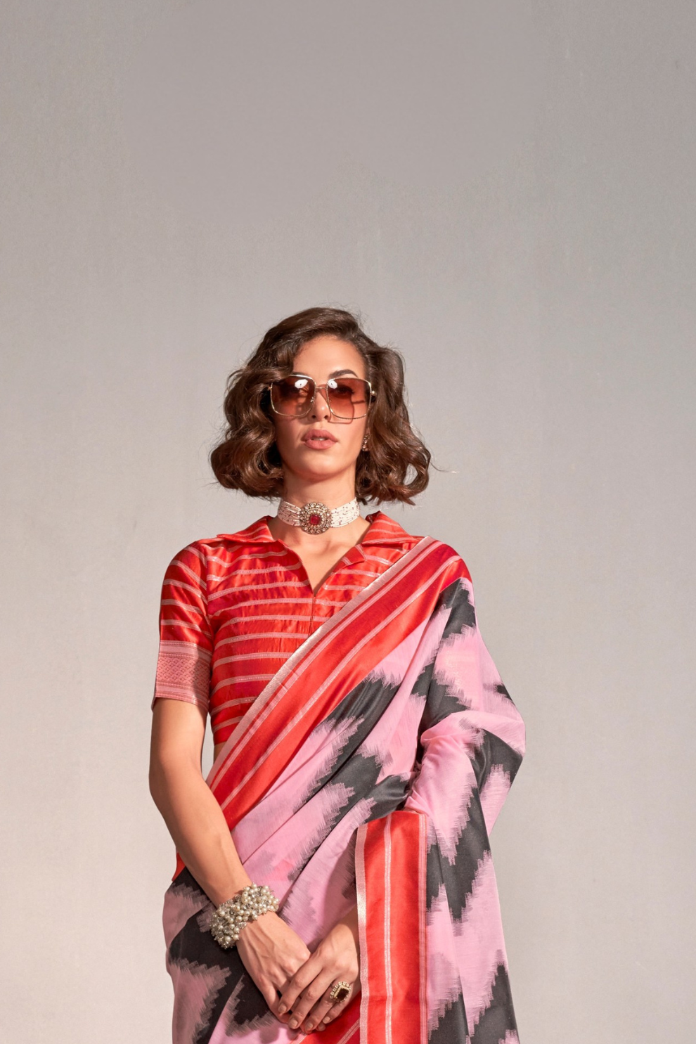 Banarasi Silk Saree with Zari Border and Rich Pallu