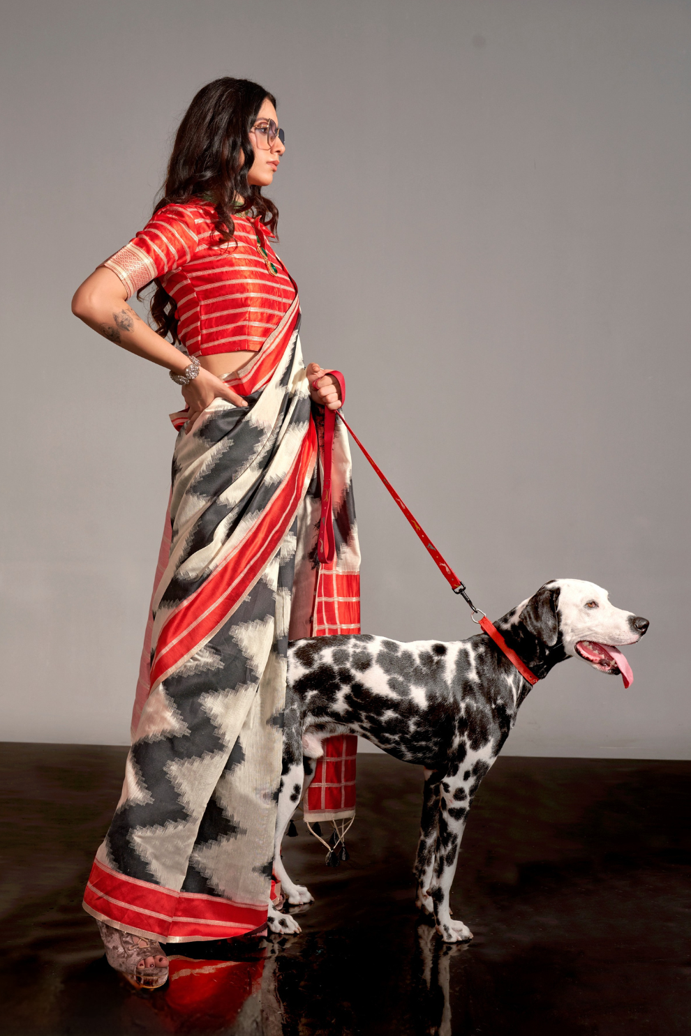 Banarasi Silk Saree with Zari Border and Rich Pallu