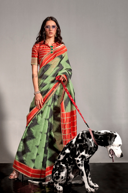 Banarasi Silk Saree with Zari Border and Rich Pallu