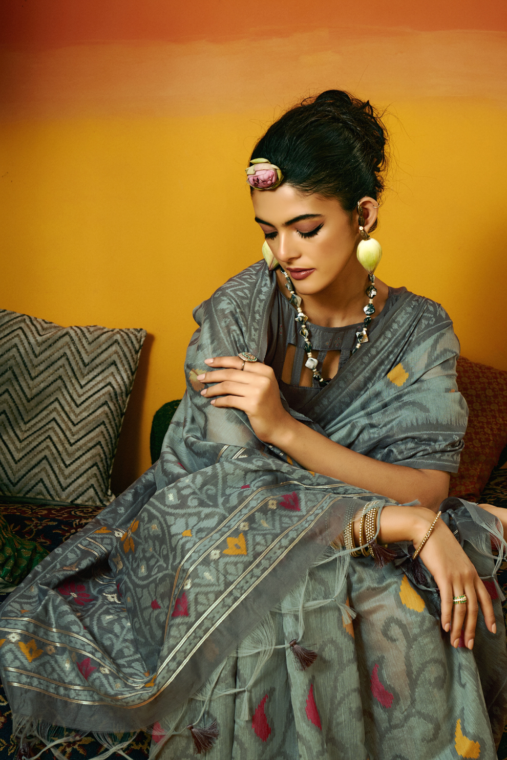 Grace Woven in the Threads of Spun Handwoven Jamdani Elegance