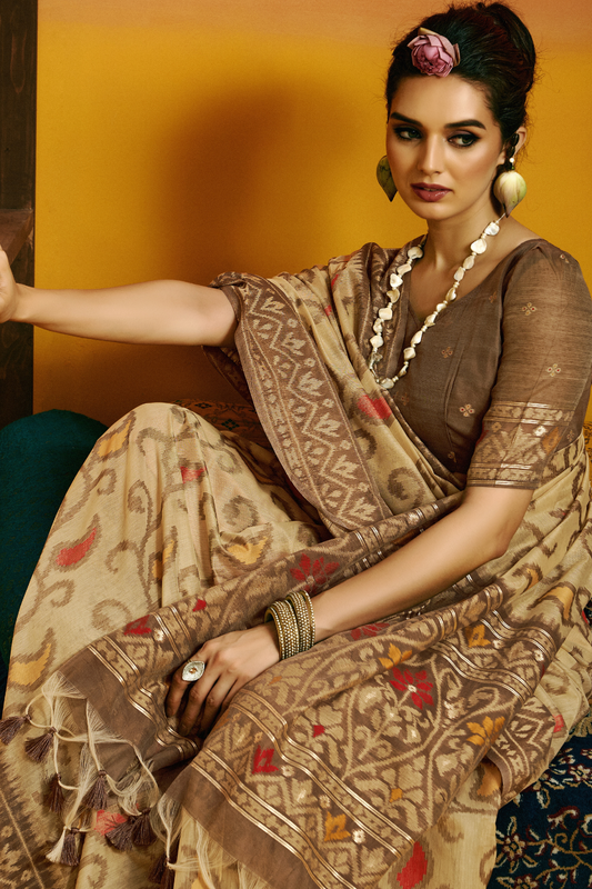 Grace Woven in the Threads of Spun Handwoven Jamdani Elegance