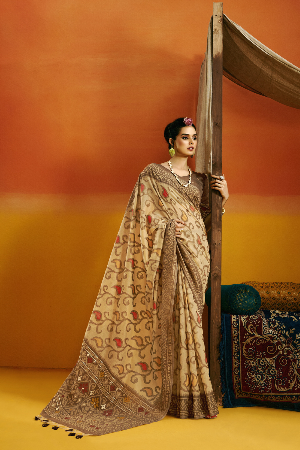 Grace Woven in the Threads of Spun Handwoven Jamdani Elegance