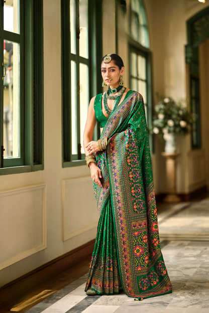 Traditional Banarasi Saree in Poly Viscose Silk with Meenakari Weave