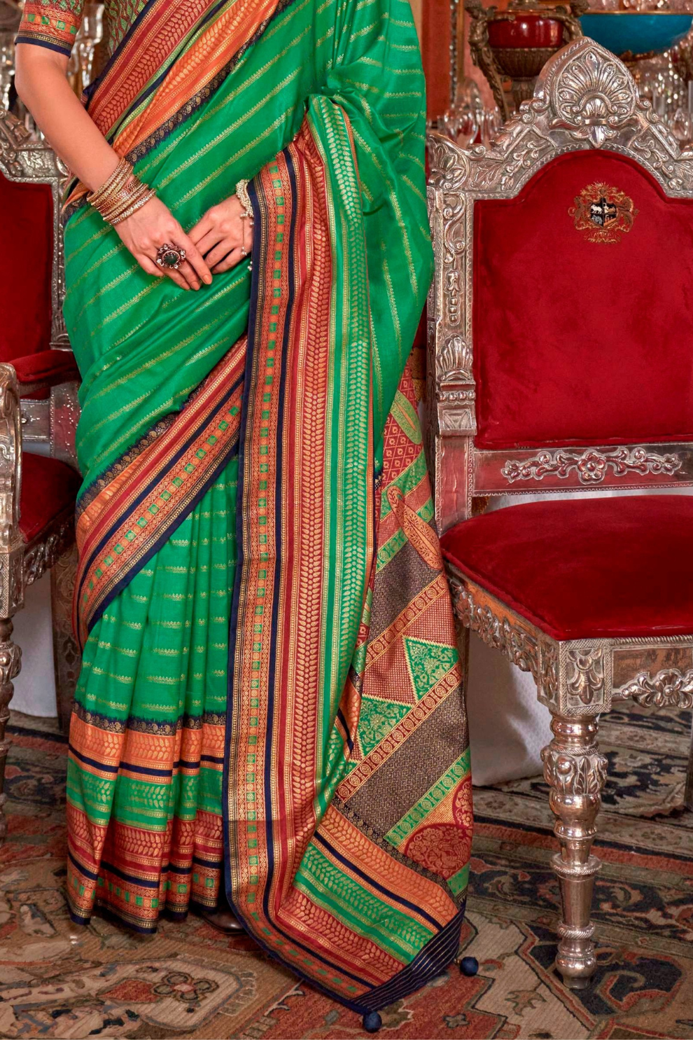 Super V.B. Silk Saree with Elite Gold Finish - LaVante Fashion