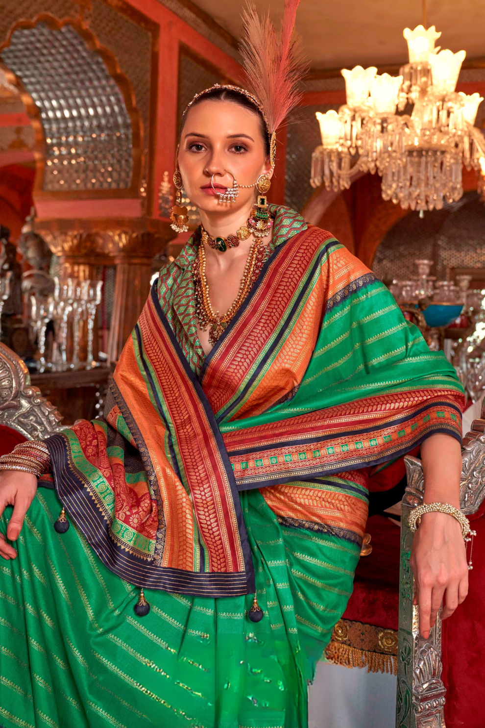 Super V.B. Silk Saree with Elite Gold Finish - LaVante Fashion