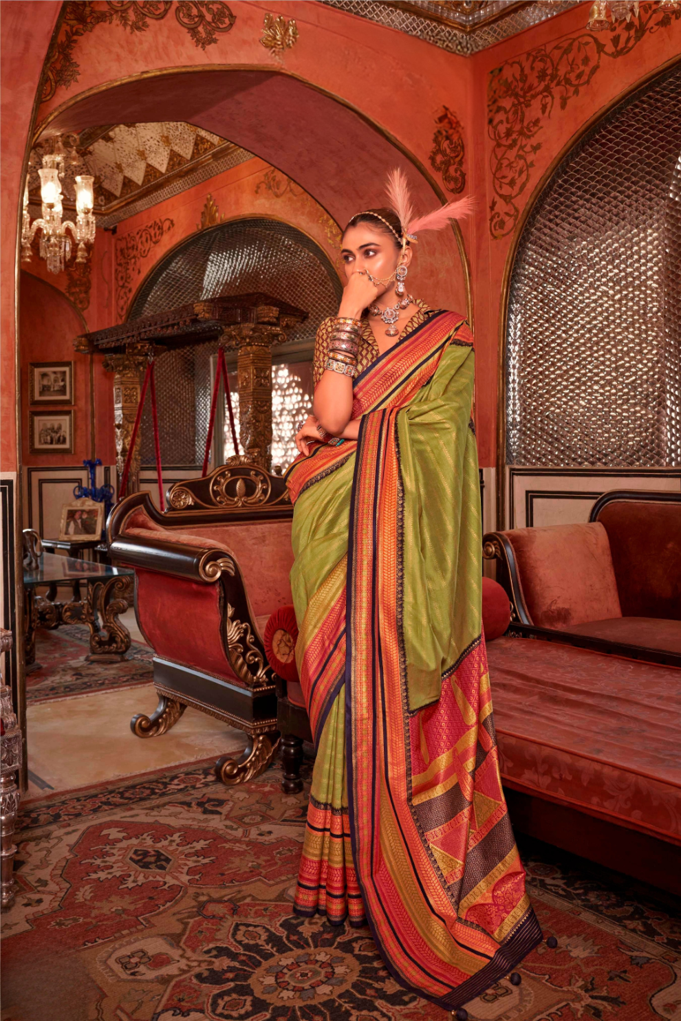 Super V.B. Silk Saree with Elite Gold Finish - LaVante Fashion