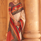 Kanjivaram Style Silk Saree with Designer Brooch and Clutch
