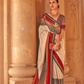 Kanjivaram Style Silk Saree with Designer Brooch and Clutch