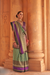 Kanjivaram Style Silk Saree with Designer Brooch and Clutch