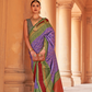 Kanjivaram Style Silk Saree with Designer Brooch and Clutch
