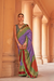 Kanjivaram Style Silk Saree with Designer Brooch and Clutch