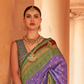 Kanjivaram Style Silk Saree with Designer Brooch and Clutch