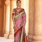 Kanjivaram Style Silk Saree with Designer Brooch and Clutch