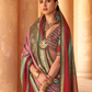 Kanjivaram Style Silk Saree with Designer Brooch and Clutch