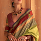 Kanjivaram Style Silk Saree with Designer Brooch and Clutch