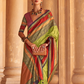 Kanjivaram Style Silk Saree with Designer Brooch and Clutch