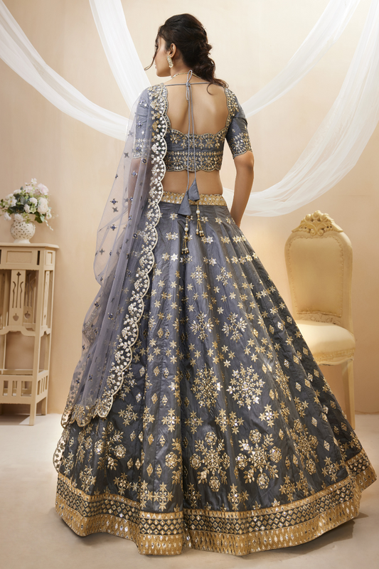 Elegant Embroidered Flared Lehenga Choli Set with Dupatta