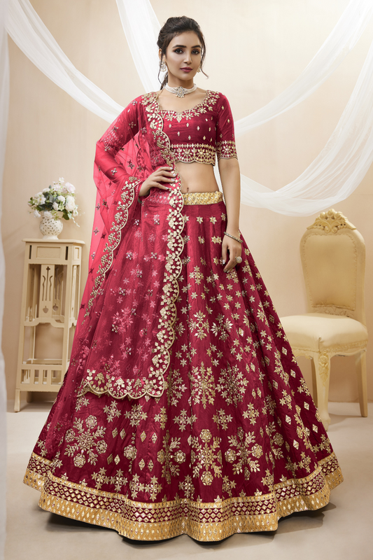 Elegant Embroidered Flared Lehenga Choli Set with Dupatta