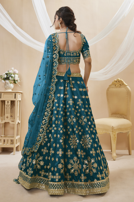 Elegant Embroidered Flared Lehenga Choli Set with Dupatta