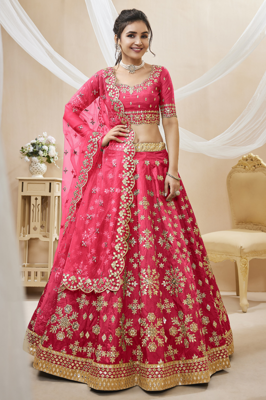 Elegant Embroidered Flared Lehenga Choli Set with Dupatta