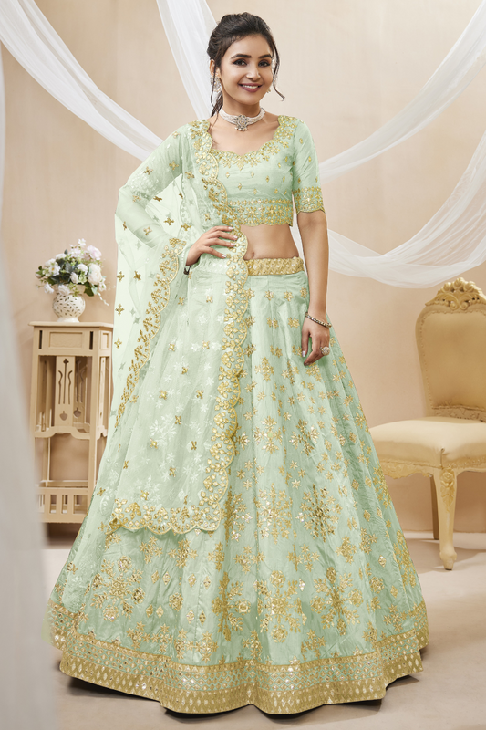 Elegant Embroidered Flared Lehenga Choli Set with Dupatta