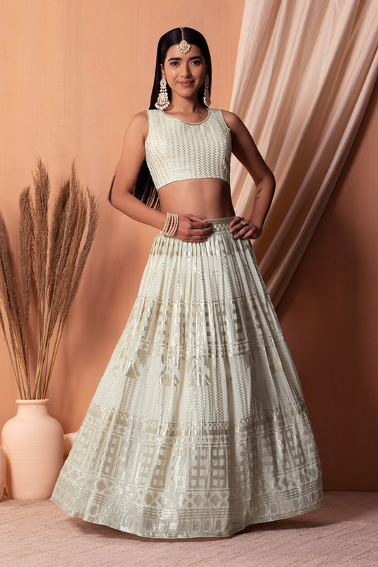 Stunning Georgette Embroidered Lehenga Choli for Wedding