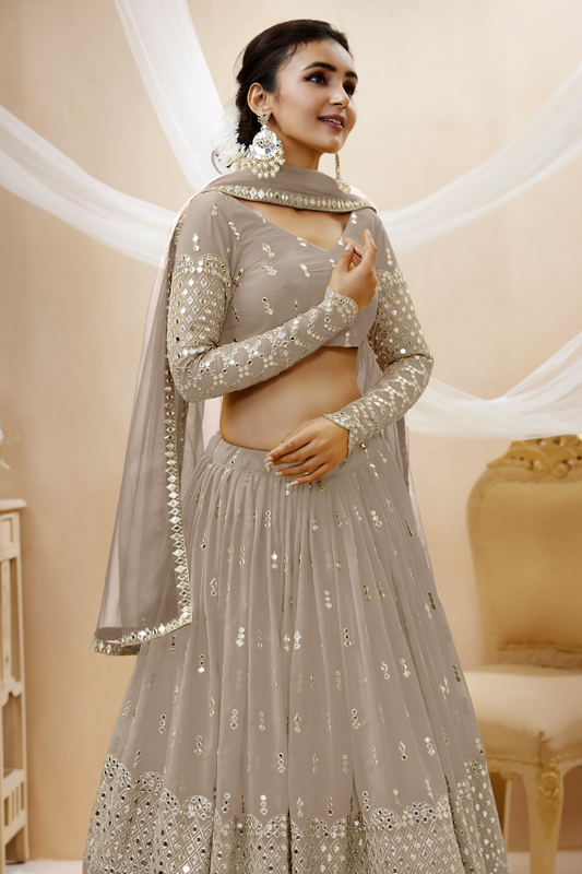 Designer Georgette Lehenga and Soft Net Dupatta Ensemble