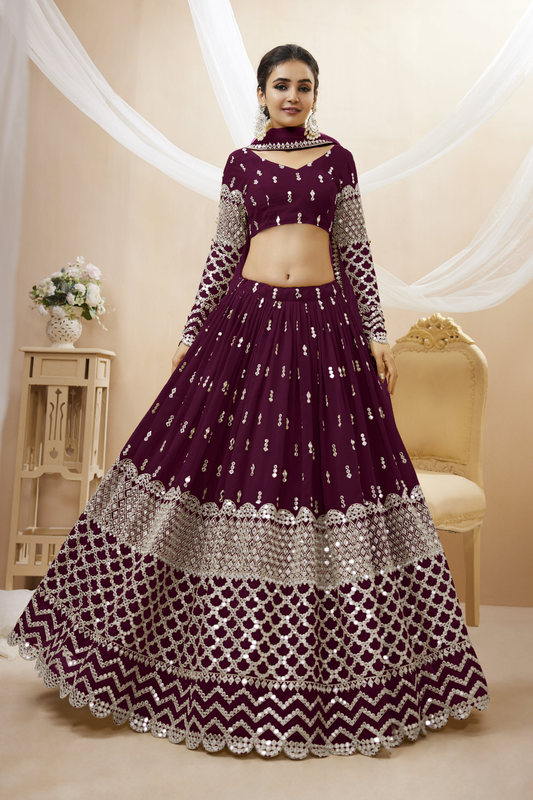 Designer Georgette Lehenga and Soft Net Dupatta Ensemble